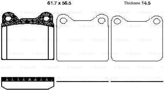 BOSCH 0 986 TB2 134 - Bremžu uzliku kompl., Disku bremzes adetalas.lv