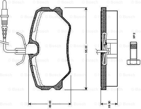 BOSCH 0 986 TB2 136 - Bremžu uzliku kompl., Disku bremzes adetalas.lv