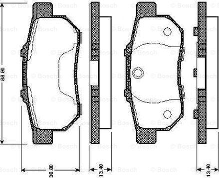 BOSCH 0 986 TB2 121 - Bremžu uzliku kompl., Disku bremzes adetalas.lv