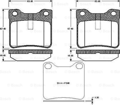 BOSCH 0 986 TB2 176 - Bremžu uzliku kompl., Disku bremzes adetalas.lv