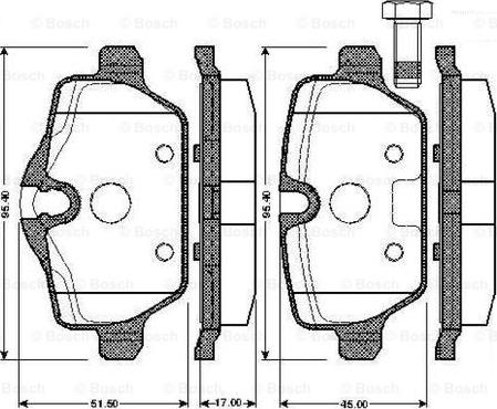 BOSCH 0 986 TB2 890 - Bremžu uzliku kompl., Disku bremzes adetalas.lv