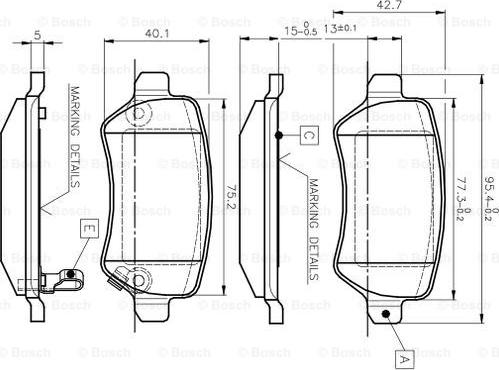 BOSCH 0 986 TB2 845 - Bremžu uzliku kompl., Disku bremzes adetalas.lv