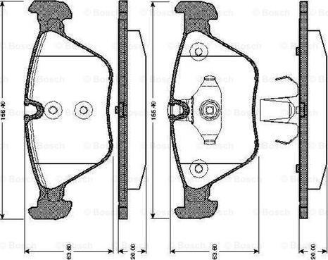 BOSCH 0 986 TB2 848 - Bremžu uzliku kompl., Disku bremzes adetalas.lv