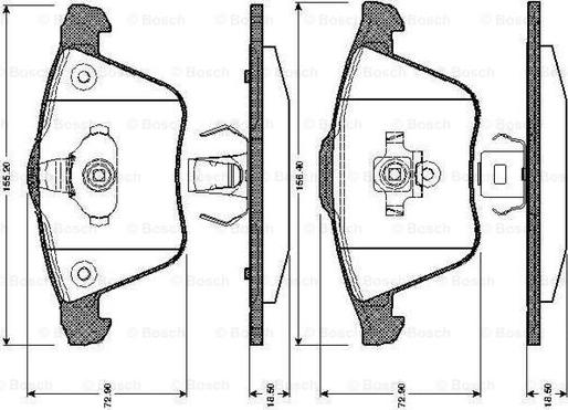 BOSCH 0 986 TB2 850 - Bremžu uzliku kompl., Disku bremzes adetalas.lv