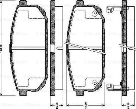 BOSCH 0 986 TB2 861 - Bremžu uzliku kompl., Disku bremzes adetalas.lv