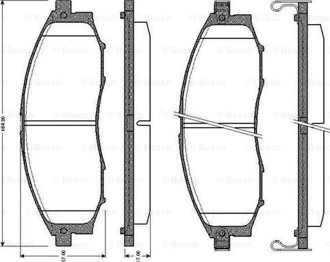 BOSCH 0 986 TB2 805 - Bremžu uzliku kompl., Disku bremzes adetalas.lv