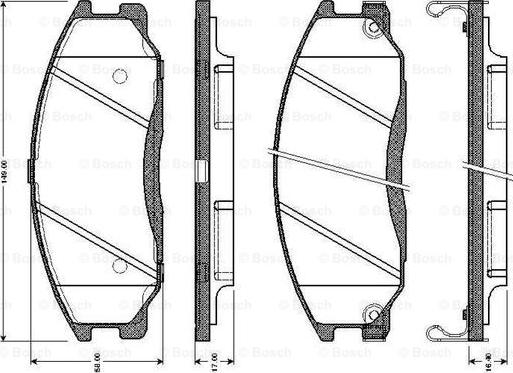 BOSCH 0 986 TB2 816 - Bremžu uzliku kompl., Disku bremzes adetalas.lv