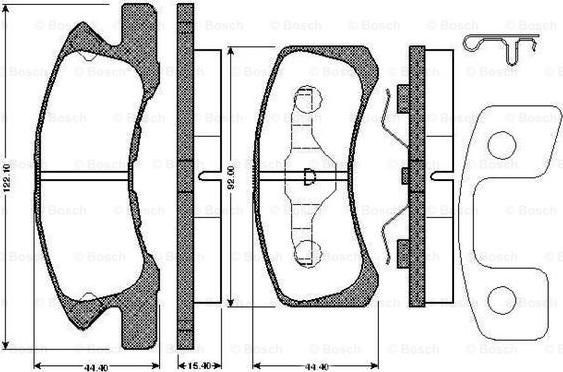 BOSCH 0 986 TB2 884 - Bremžu uzliku kompl., Disku bremzes adetalas.lv