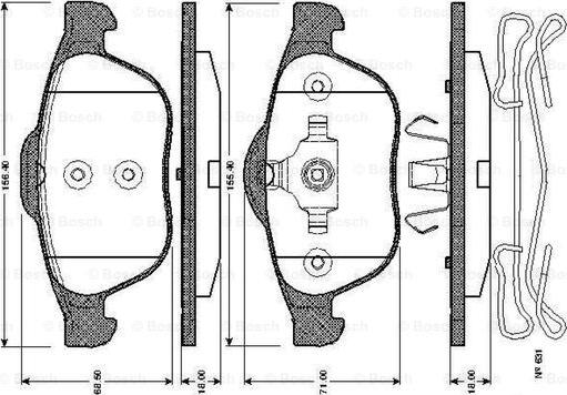 BOSCH 0 986 TB2 831 - Bremžu uzliku kompl., Disku bremzes adetalas.lv