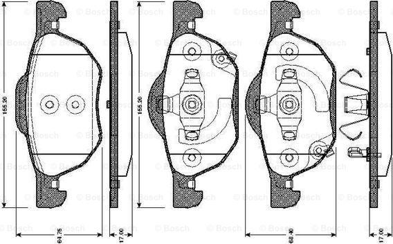 BOSCH 0 986 TB2 873 - Bremžu uzliku kompl., Disku bremzes adetalas.lv