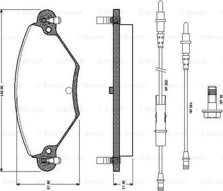 BOSCH 0 986 TB2 399 - Bremžu uzliku kompl., Disku bremzes adetalas.lv