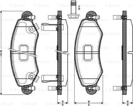 BOSCH 0 986 TB2 344 - Bremžu uzliku kompl., Disku bremzes adetalas.lv