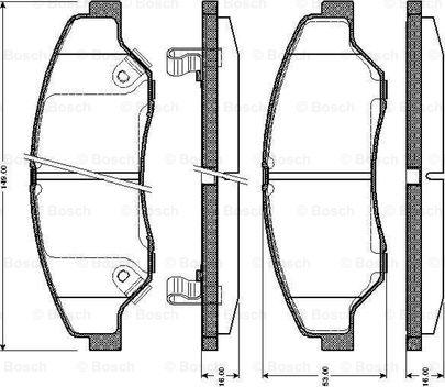 BOSCH 0 986 TB2 366 - Bremžu uzliku kompl., Disku bremzes adetalas.lv