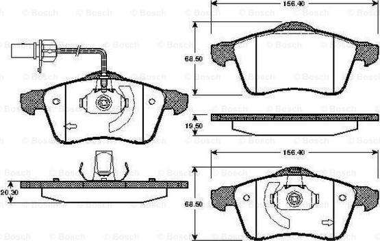 BOSCH 0 986 TB2 304 - Bremžu uzliku kompl., Disku bremzes adetalas.lv