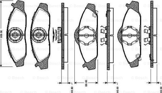 BOSCH 0 986 TB2 307 - Bremžu uzliku kompl., Disku bremzes adetalas.lv