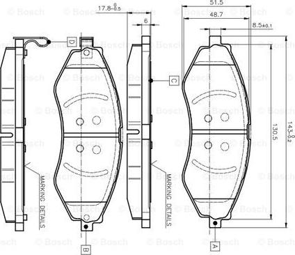 BOSCH 0 986 TB2 319 - Bremžu uzliku kompl., Disku bremzes adetalas.lv