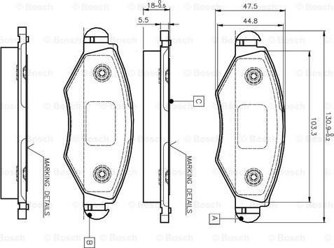 BOSCH 0 986 TB2 316 - Bremžu uzliku kompl., Disku bremzes adetalas.lv