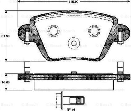 BOSCH 0 986 TB2 383 - Bremžu uzliku kompl., Disku bremzes adetalas.lv