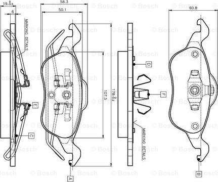 BOSCH 0 986 TB2 338 - Bremžu uzliku kompl., Disku bremzes adetalas.lv