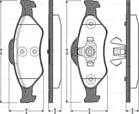 BOSCH 0 986 TB2 374 - Bremžu uzliku kompl., Disku bremzes adetalas.lv