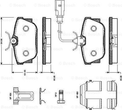 BOSCH 0 986 TB2 376 - Bremžu uzliku kompl., Disku bremzes adetalas.lv