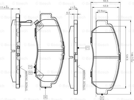 BOSCH 0 986 TB2 371 - Bremžu uzliku kompl., Disku bremzes adetalas.lv