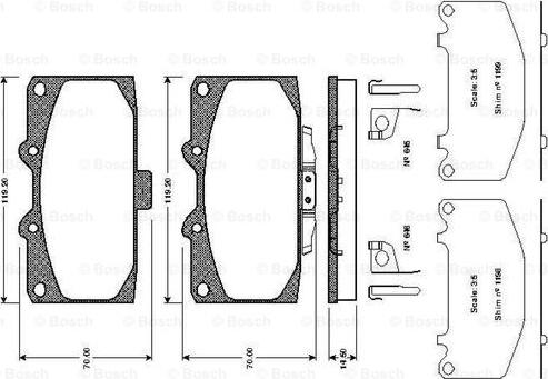 BOSCH 0 986 TB2 294 - Bremžu uzliku kompl., Disku bremzes adetalas.lv