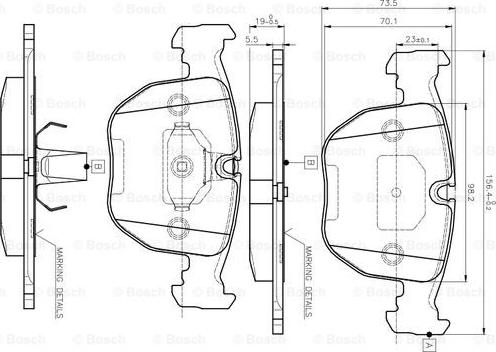 BOSCH 0 986 TB2 292 - Bremžu uzliku kompl., Disku bremzes adetalas.lv