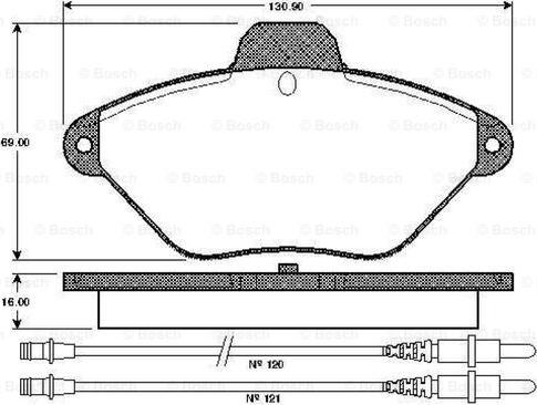 BOSCH 0 986 TB2 246 - Bremžu uzliku kompl., Disku bremzes adetalas.lv