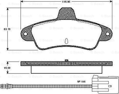 BOSCH 0 986 TB2 242 - Bremžu uzliku kompl., Disku bremzes adetalas.lv