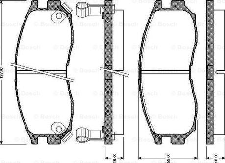 BOSCH 0 986 TB2 250 - Bremžu uzliku kompl., Disku bremzes adetalas.lv