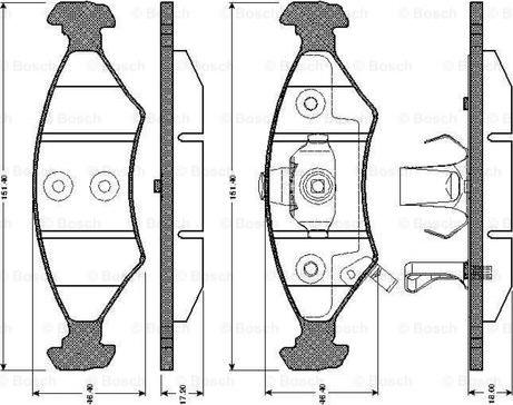 BOSCH 0 986 TB2 267 - Bremžu uzliku kompl., Disku bremzes adetalas.lv