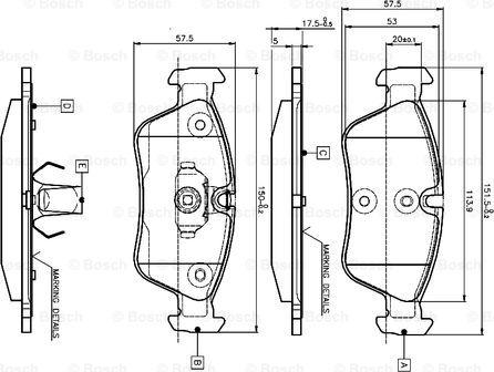 BOSCH 0 986 TB2 209 - Bremžu uzliku kompl., Disku bremzes adetalas.lv