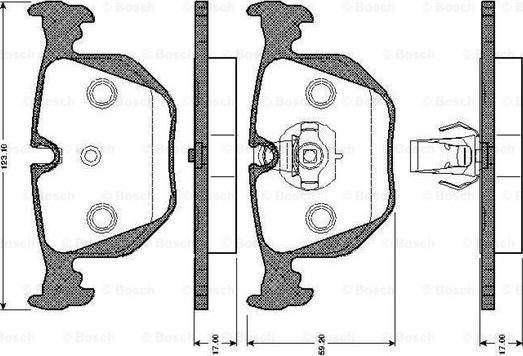 BOSCH 0 986 TB2 205 - Bremžu uzliku kompl., Disku bremzes adetalas.lv