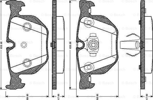 BOSCH 0 986 TB2 206 - Bremžu uzliku kompl., Disku bremzes adetalas.lv