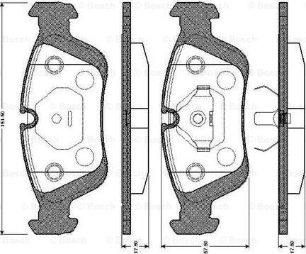 BOSCH 0 986 TB2 208 - Bremžu uzliku kompl., Disku bremzes adetalas.lv