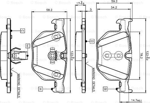 BOSCH 0 986 TB2 207 - Bremžu uzliku kompl., Disku bremzes adetalas.lv