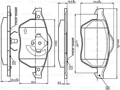 BOSCH 0 986 TB2 214 - Bremžu uzliku kompl., Disku bremzes adetalas.lv