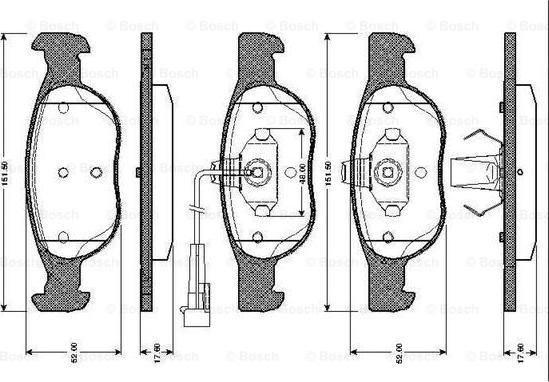 BOSCH 0 986 TB2 285 - Bremžu uzliku kompl., Disku bremzes adetalas.lv