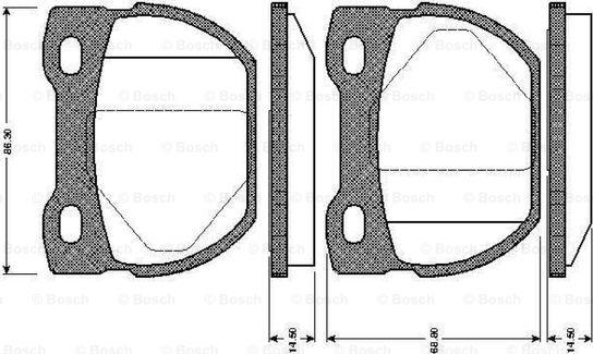 BOSCH 0 986 TB2 280 - Bremžu uzliku kompl., Disku bremzes adetalas.lv