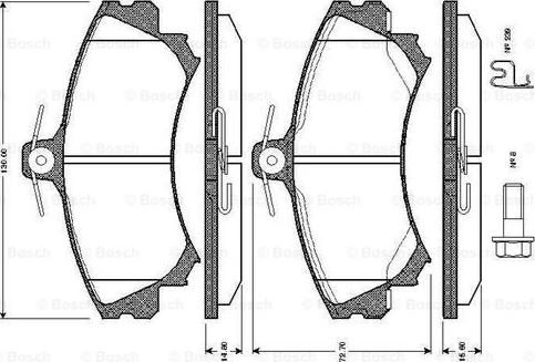 BOSCH 0 986 TB2 288 - Bremžu uzliku kompl., Disku bremzes adetalas.lv