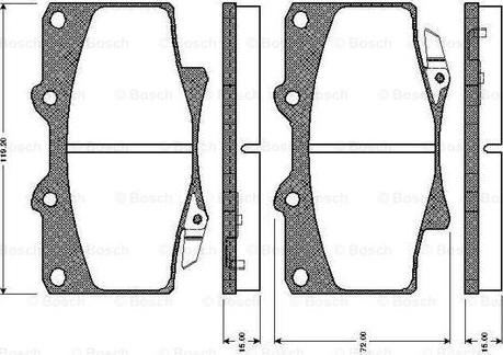 BOSCH 0 986 TB2 238 - Bremžu uzliku kompl., Disku bremzes adetalas.lv