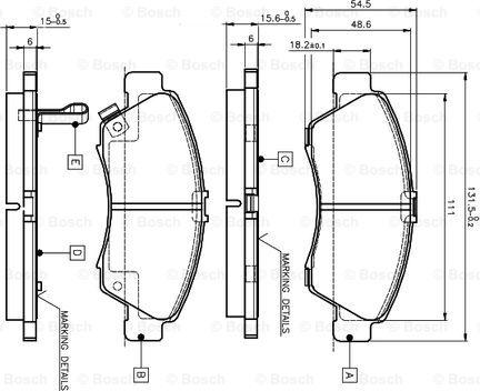 BOSCH 0 986 TB2 233 - Bremžu uzliku kompl., Disku bremzes adetalas.lv