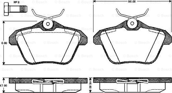 BOSCH 0 986 TB2 276 - Bremžu uzliku kompl., Disku bremzes adetalas.lv