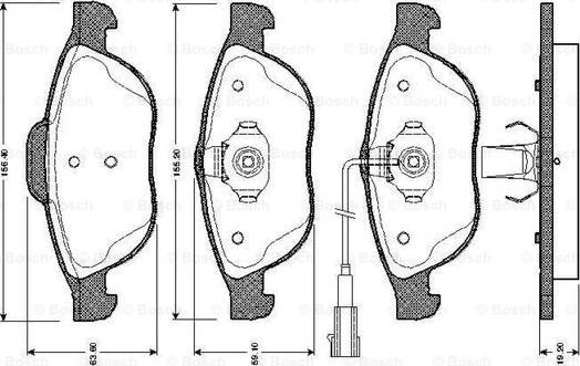 BOSCH 0 986 TB2 767 - Bremžu uzliku kompl., Disku bremzes adetalas.lv