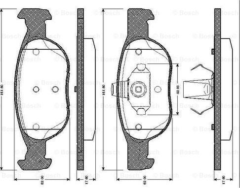 BOSCH 0 986 TB2 731 - Bremžu uzliku kompl., Disku bremzes adetalas.lv