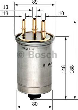 BOSCH 0 450 906 508 - Degvielas filtrs adetalas.lv