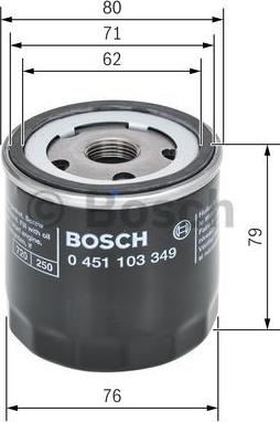 BOSCH 0 451 103 349 - Eļļas filtrs adetalas.lv