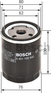 BOSCH 0 451 103 342 - Eļļas filtrs adetalas.lv