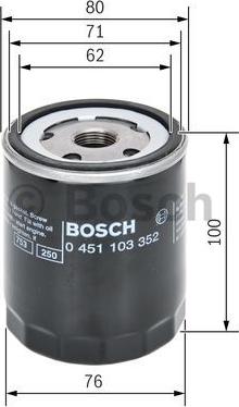 BOSCH 0 451 103 352 - Eļļas filtrs adetalas.lv